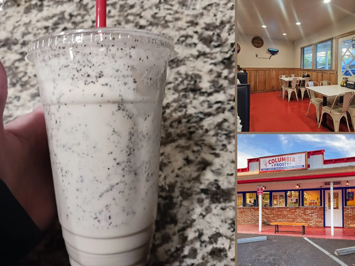 Milkshake served in a tall glass with whipped cream.